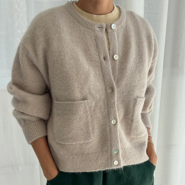 Amélie Alpaca Cardigan in Smoke