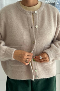 Amélie Alpaca Cardigan in Smoke