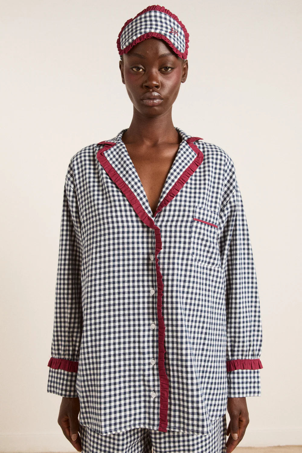 Antonia PJ Set in Navy Gingham
