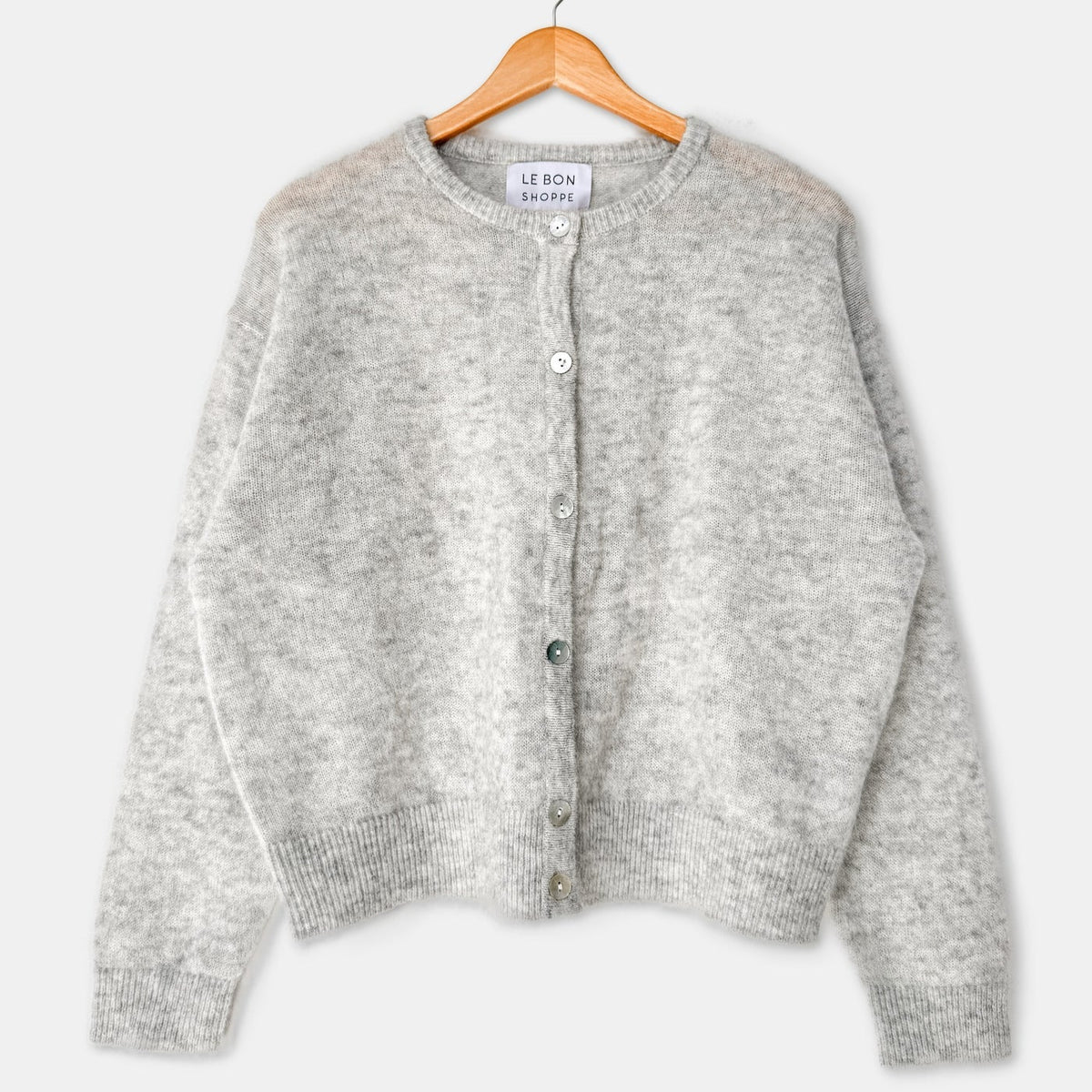 Ayla Mohair Cardigan in Heather Grey