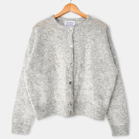 Ayla Mohair Cardigan in Heather Grey