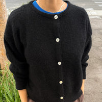 Ayla Mohair Cardigan in Onyx