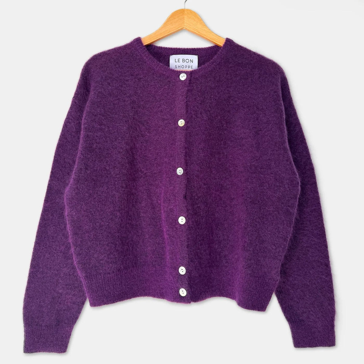 Ayla Mohair Cardigan in Purple