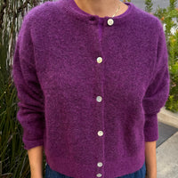 Ayla Mohair Cardigan in Purple