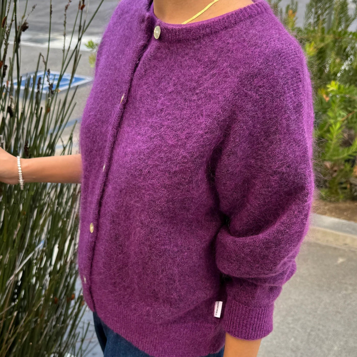 Ayla Mohair Cardigan in Purple