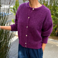 Ayla Mohair Cardigan in Purple