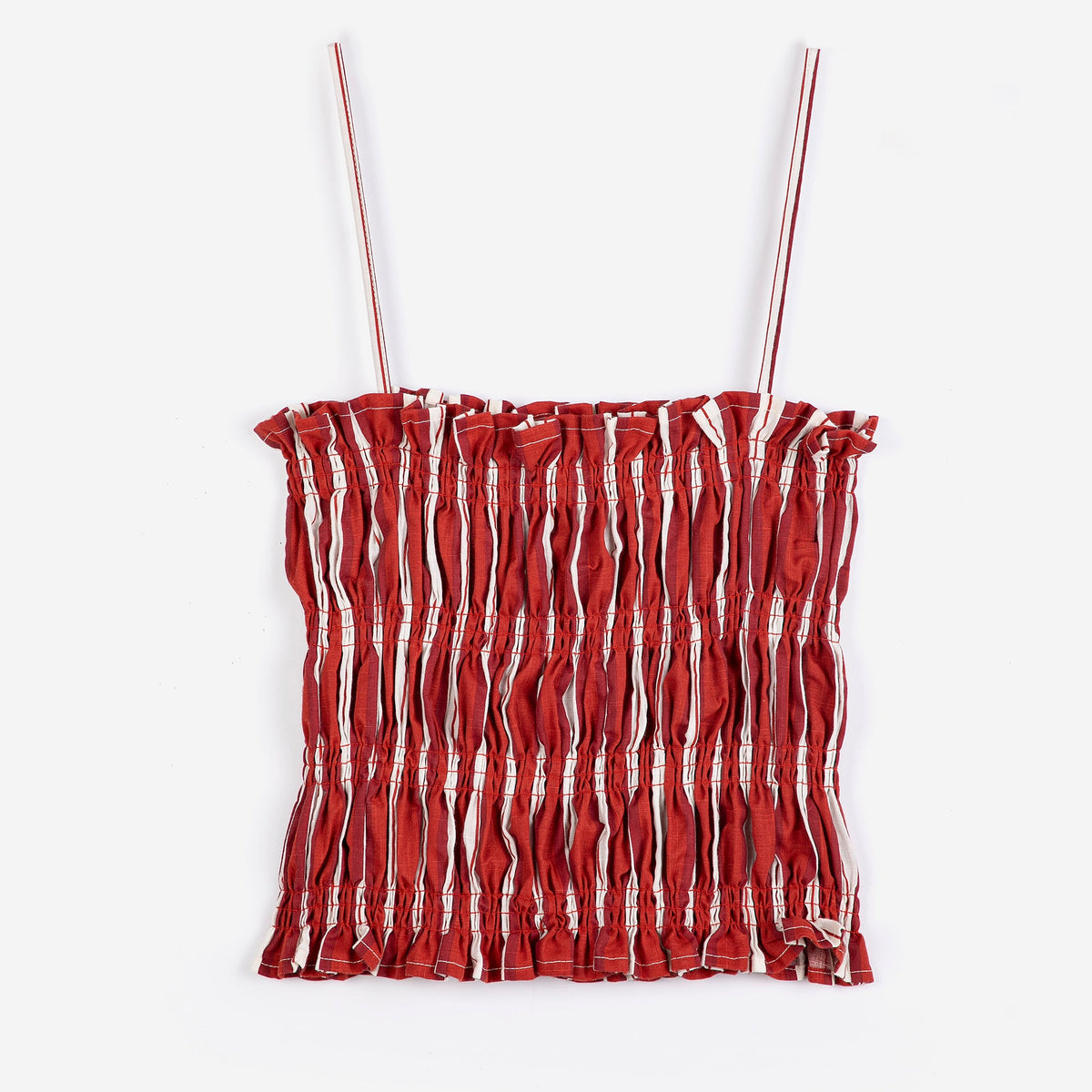 Striped Cotton Top in Red Stripe