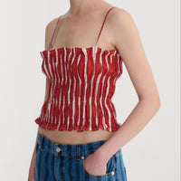Striped Cotton Top in Red Stripe