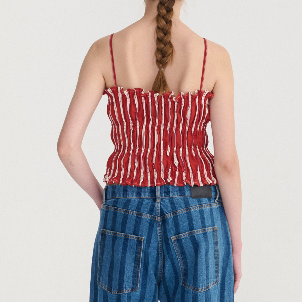 Striped Cotton Top in Red Stripe