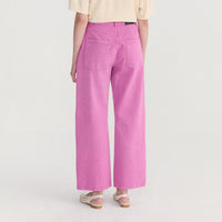 Washed Twill Boot Cut Pants in Hot Pink