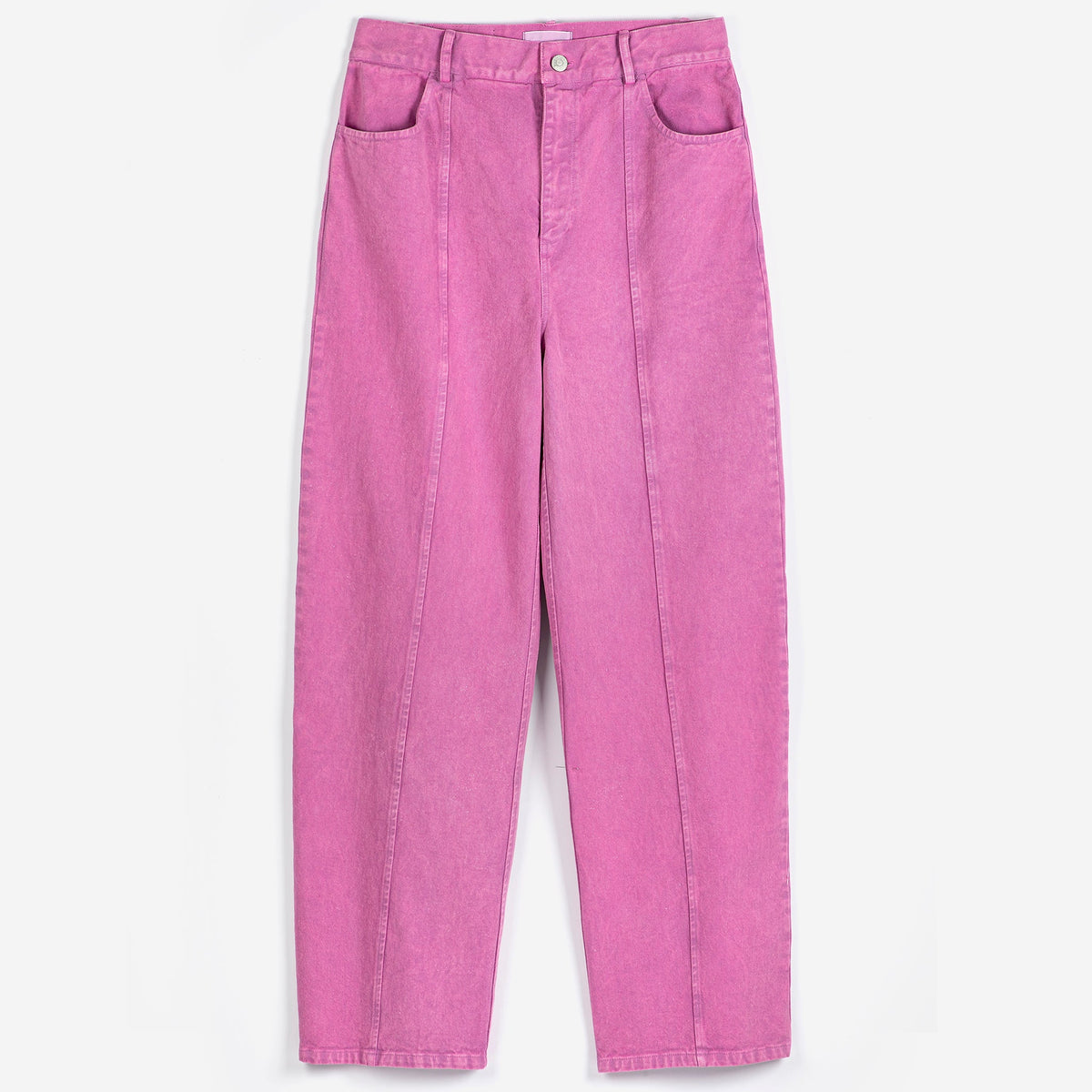 Washed Twill Boot Cut Pants in Hot Pink