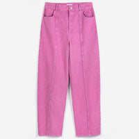 Washed Twill Boot Cut Pants in Hot Pink