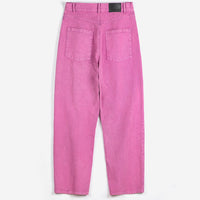 Washed Twill Boot Cut Pants in Hot Pink