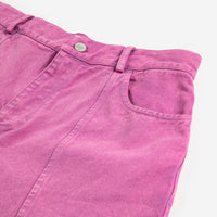 Washed Twill Boot Cut Pants in Hot Pink