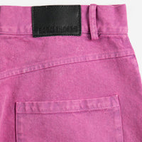 Washed Twill Boot Cut Pants in Hot Pink