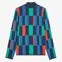 Geometric Jacquard Turtleneck Jumper