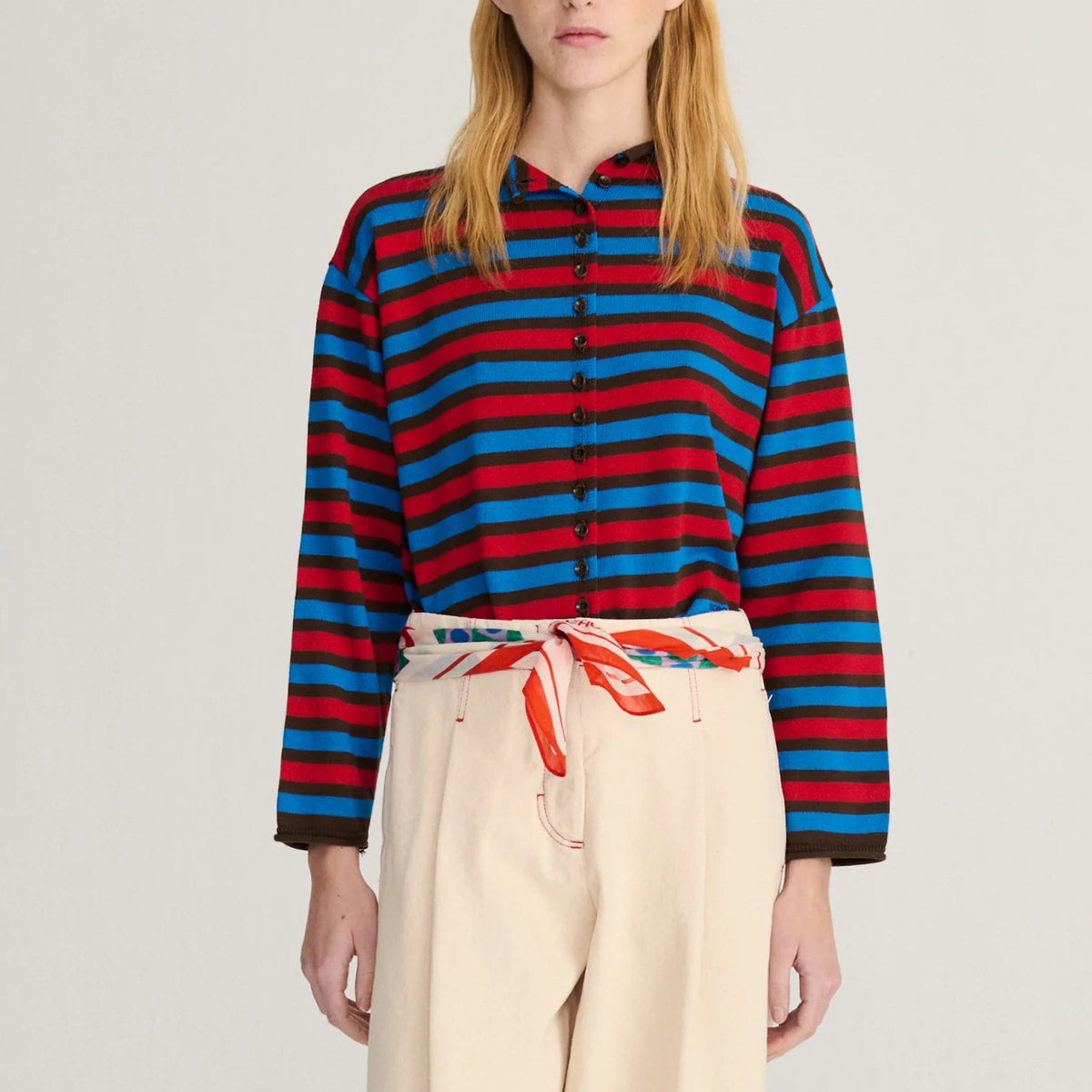 Striped Cotton Cardigan