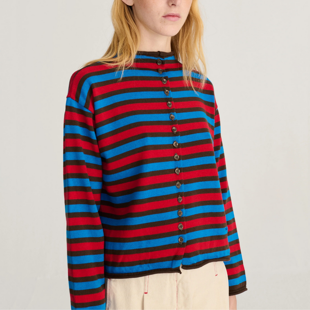 Striped Cotton Cardigan