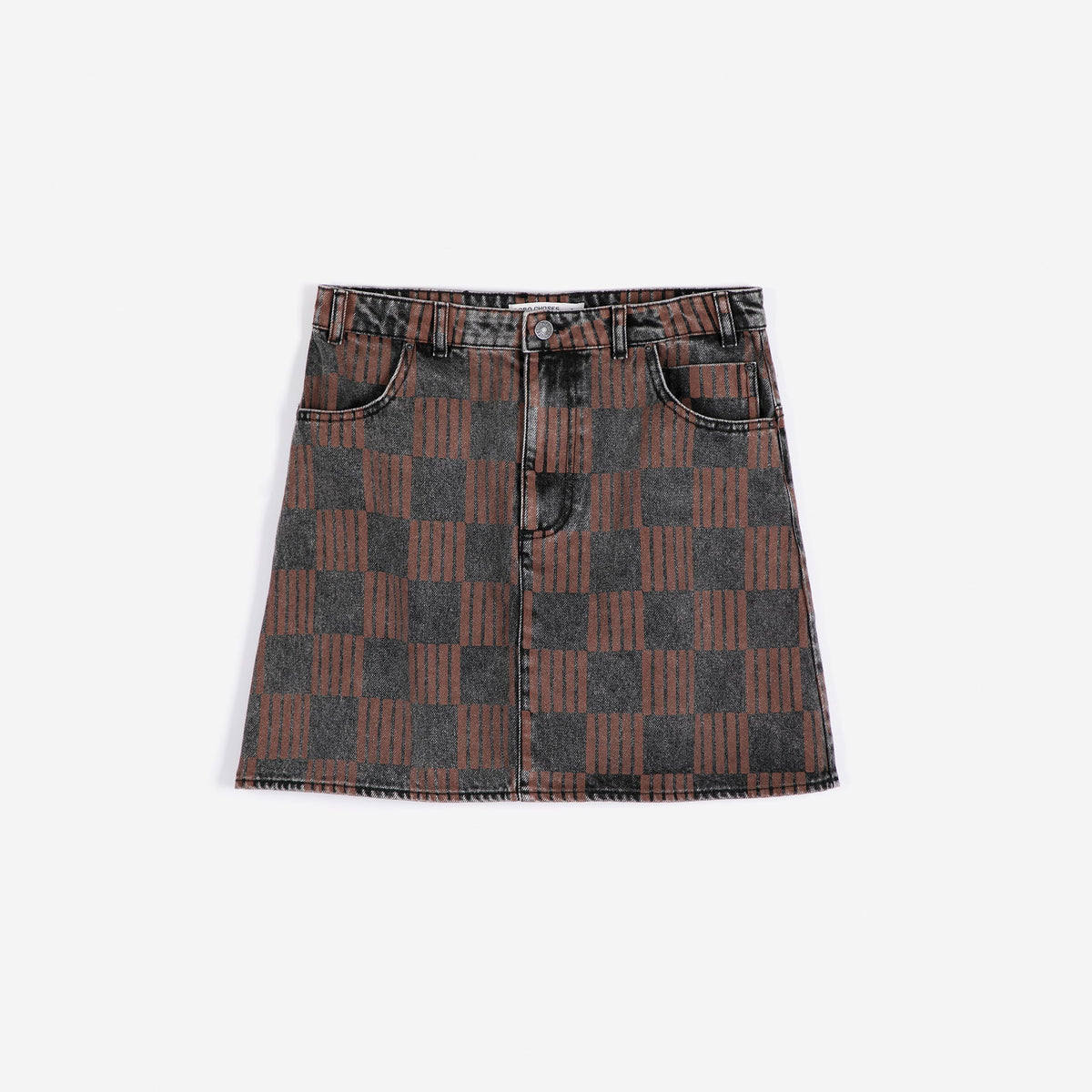 Almost Moiré Denim Mini Skirt