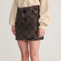Almost Moiré Denim Mini Skirt