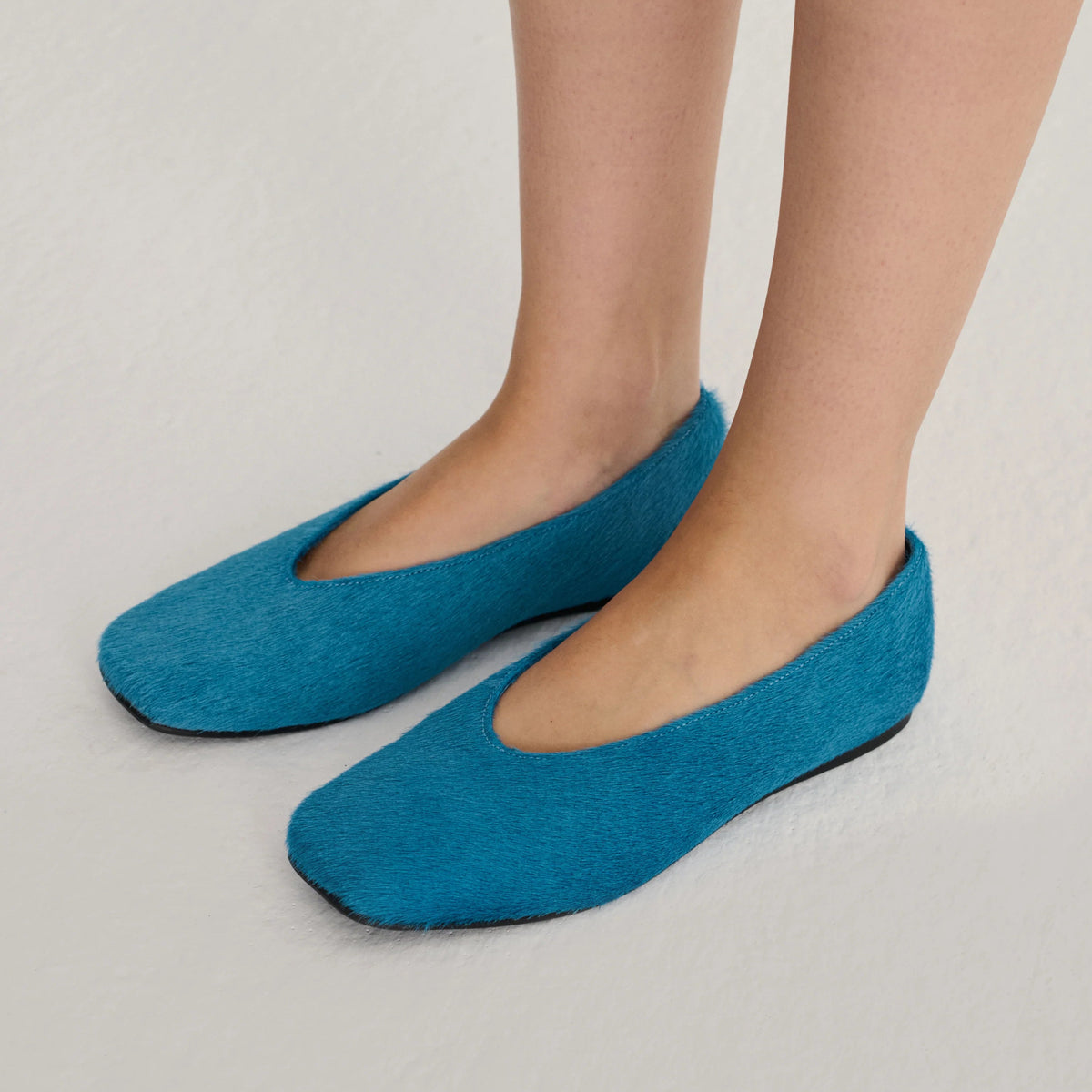 Hairy Leather Ballet Flat