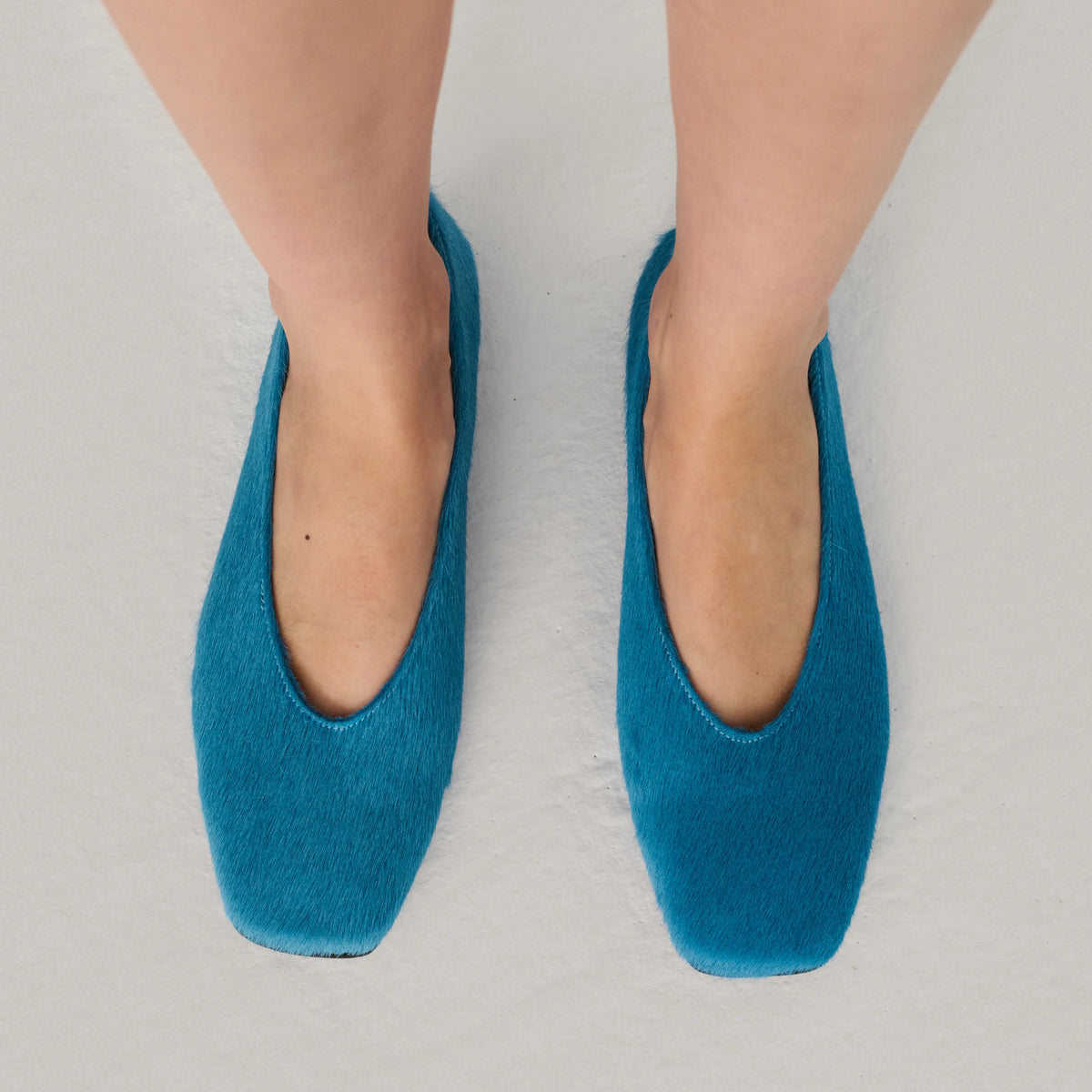 Hairy Leather Ballet Flat