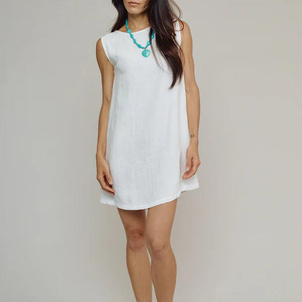 Baez Dress in Washed White