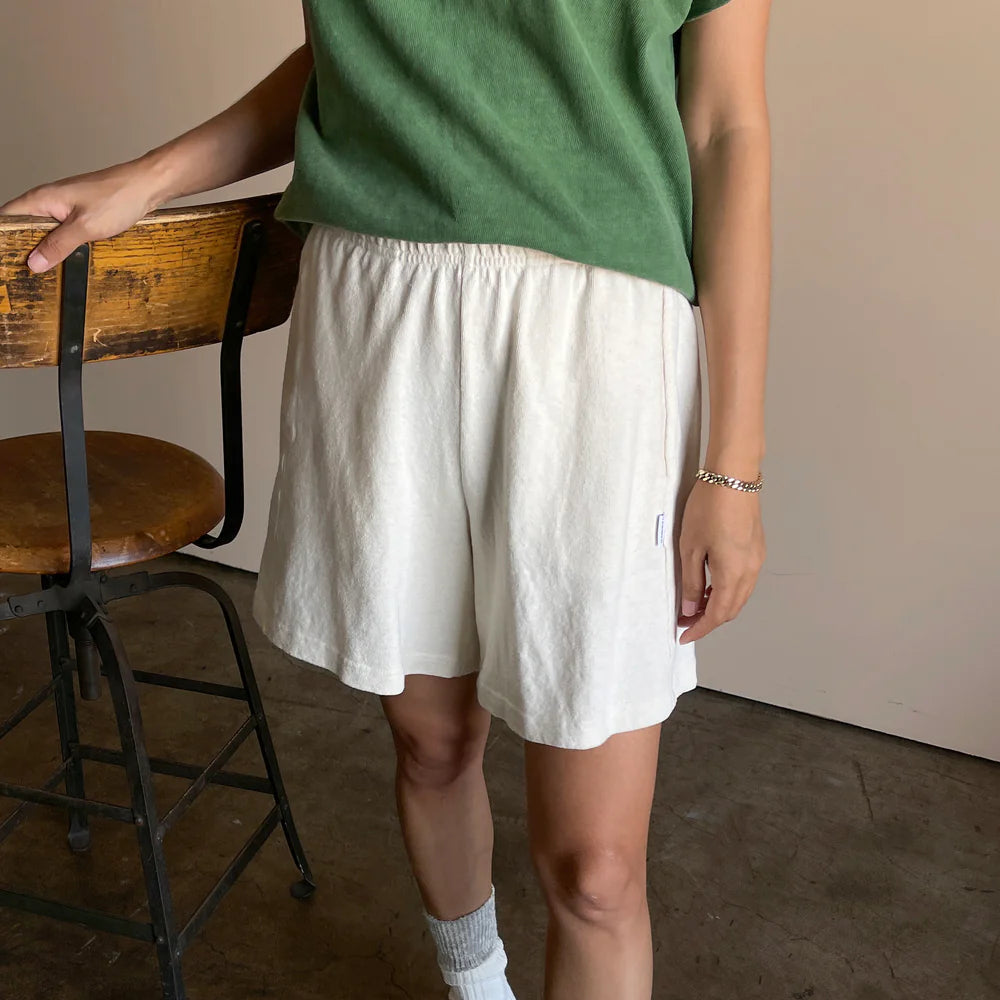 Flared Basketball Shorts in Naturel