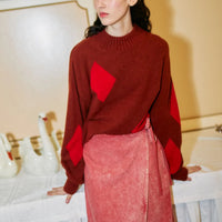 Diamond Card Turtleneck Jumper