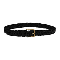 Braided Leather Belt in Black