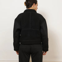 Vanessa Shearling Bomber Jacket in Black