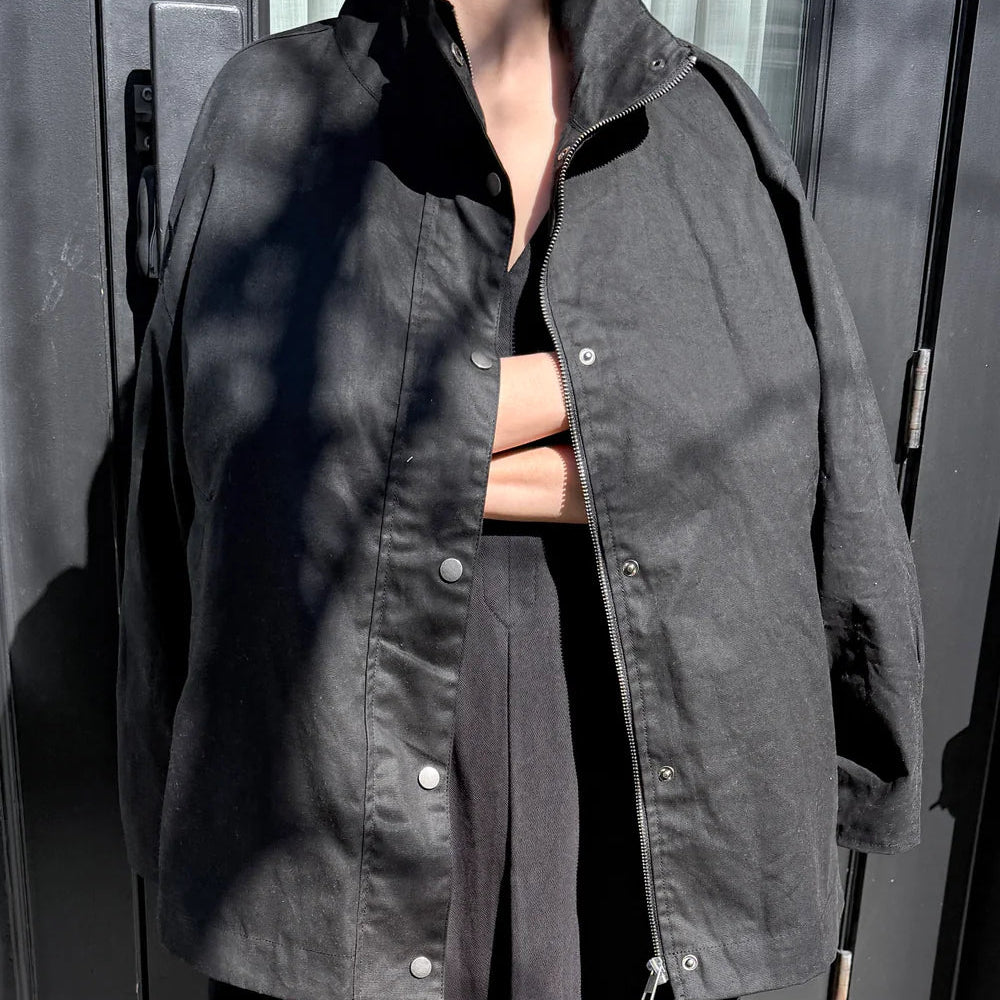 Blair Waxed Jacket in Black