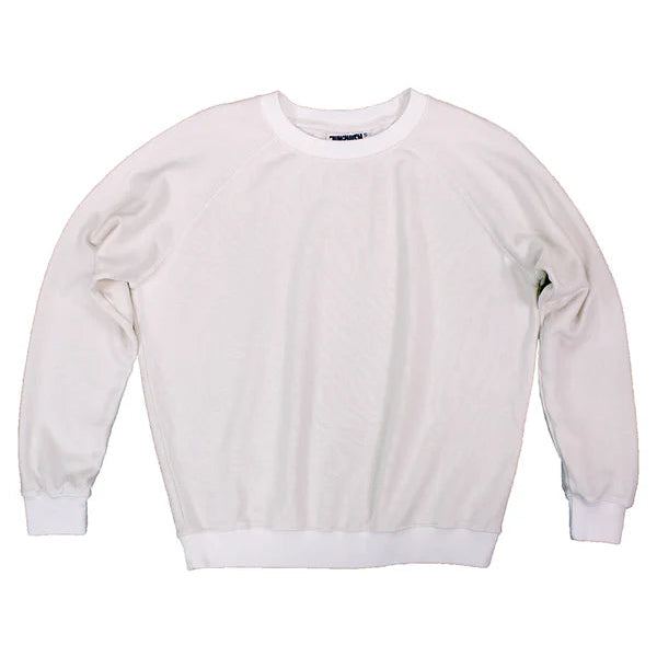 Bonfire Raglan Sweatshirt in Washed White