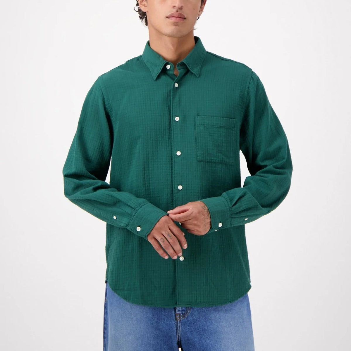 Konga Crinkle Shirt in Green
