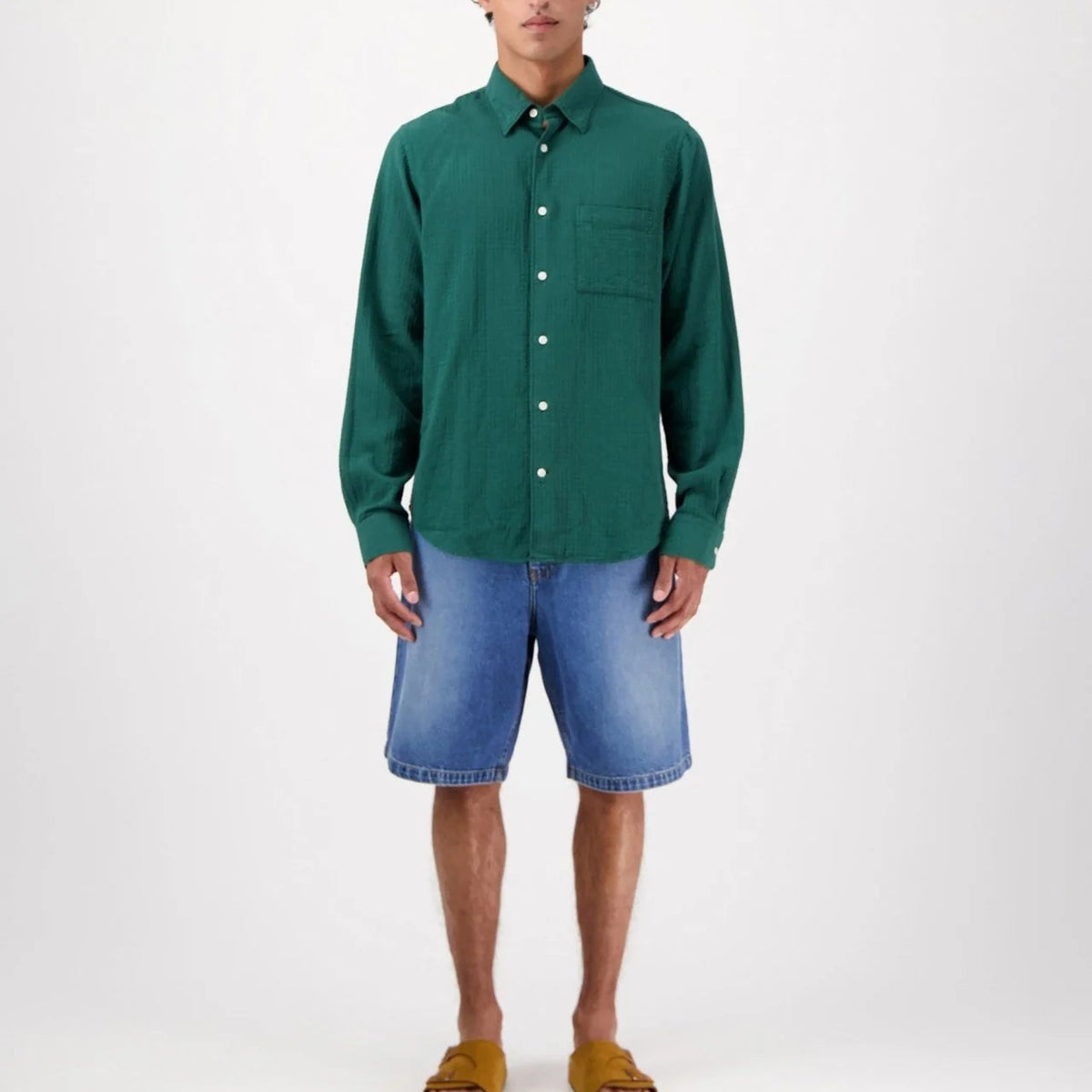Konga Crinkle Shirt in Green