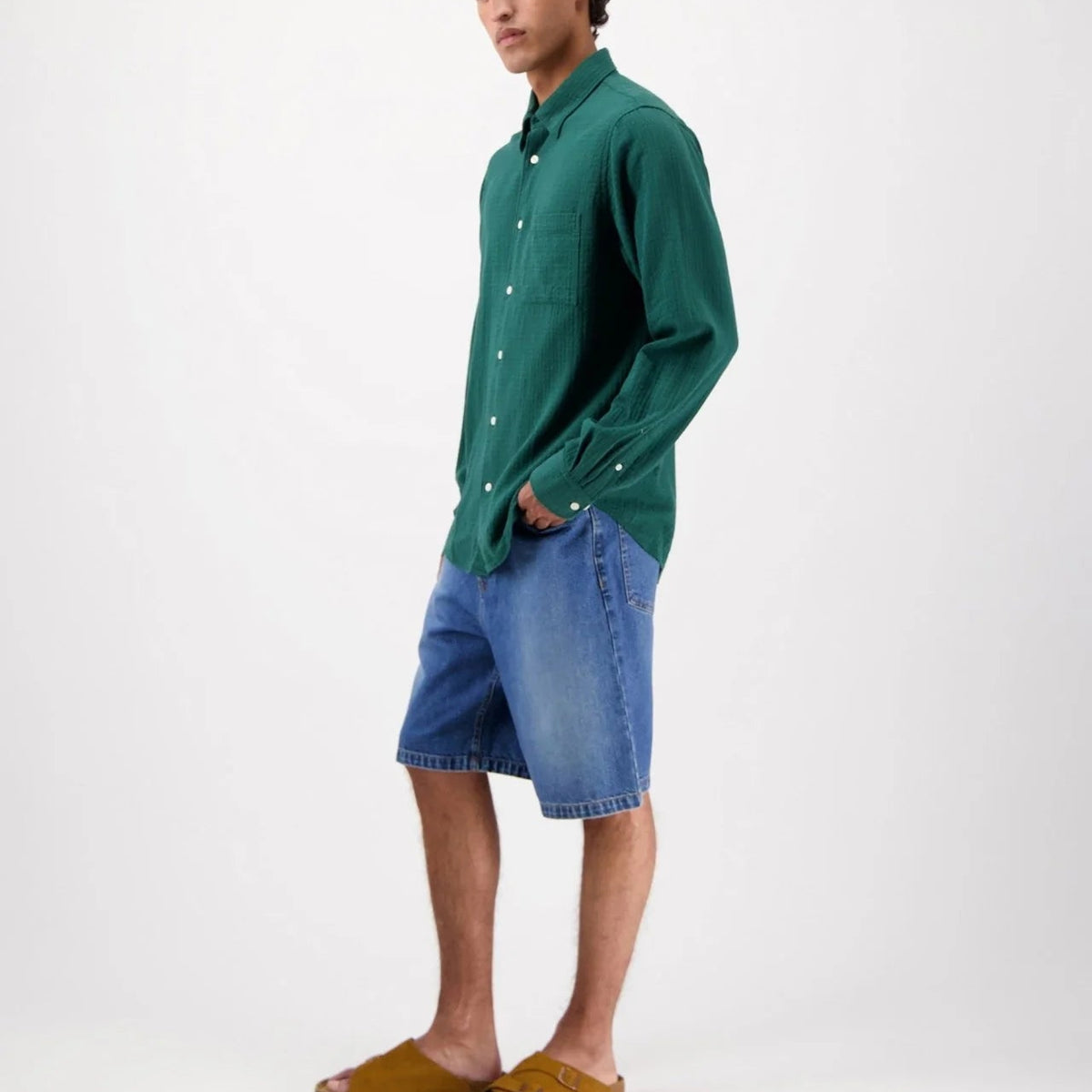 Konga Crinkle Shirt in Green