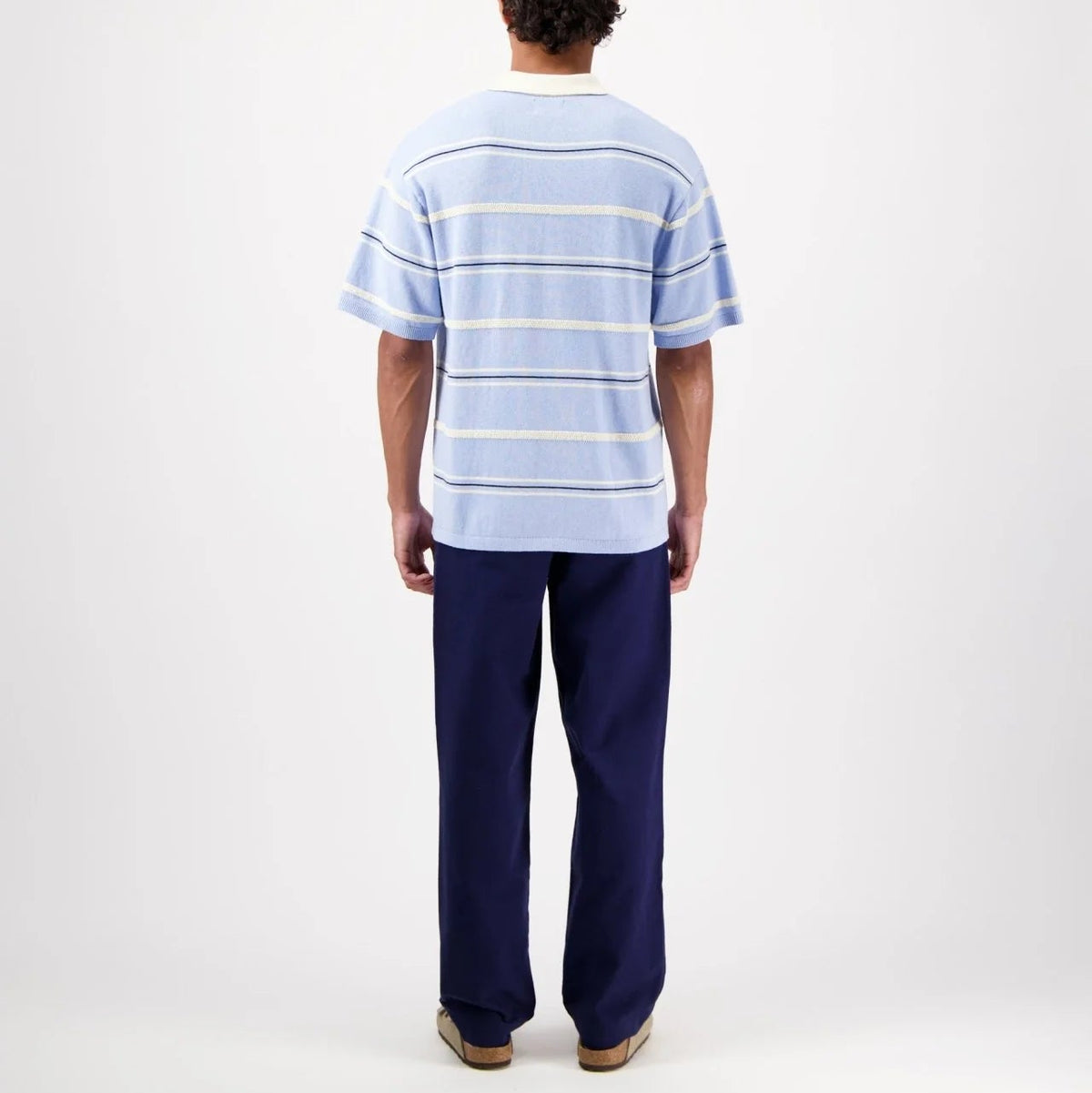 Lundy Knit Polo in Light Blue