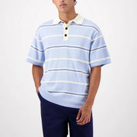 Lundy Knit Polo in Light Blue