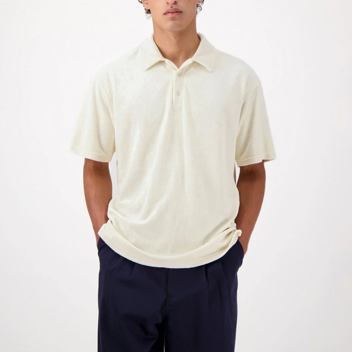 Seaford Terry Polo in Ecru