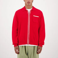 Plume Zip Knit in Red