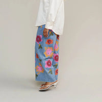 Floral Disco Denim Pant in Light