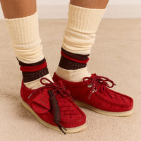 Lace-Up Wallabee in Cherry Red