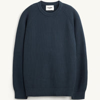 Washed Cotton Crewneck in Navy