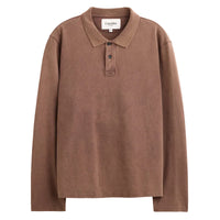 Pique Polo Longsleeve in Brown