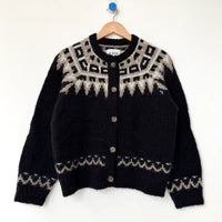 Alpaca Cabin Cardigan in Black