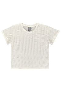 Carmen Mesh Tee in Washed White