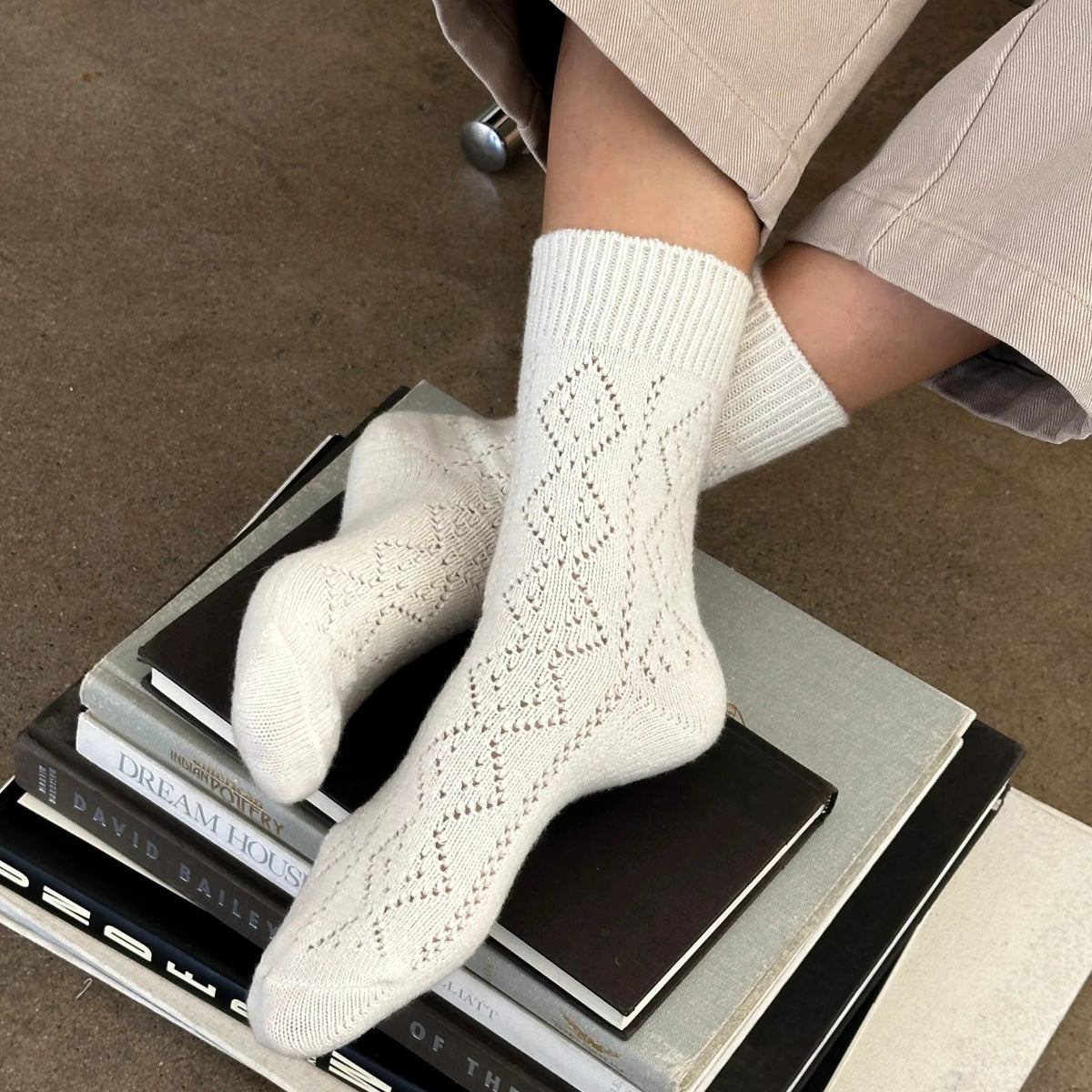 Cashmere Pointelle Socks