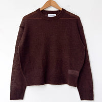 Cecile Crewneck Mohair Sweater in Espresso