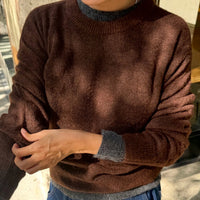 Cecile Crewneck Mohair Sweater in Espresso