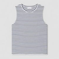 Hemp Stripe Tank in White
